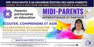 Visuel avec informations sur l'atelier Midi Parents