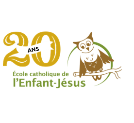 Logo 20 ans de l'école catholique Enfant jésus
